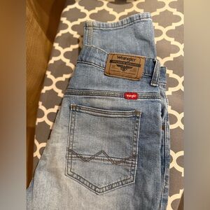 WRANGLER Jeans Boys 14‎ Reg Straight Leg Blue Adjustable Waist Medium Wa…